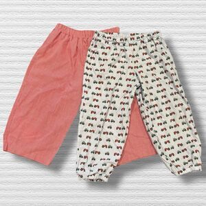 Boys Boutique 3T Tractor Pants & Red Gingham Pants Lot Good/Play Condition